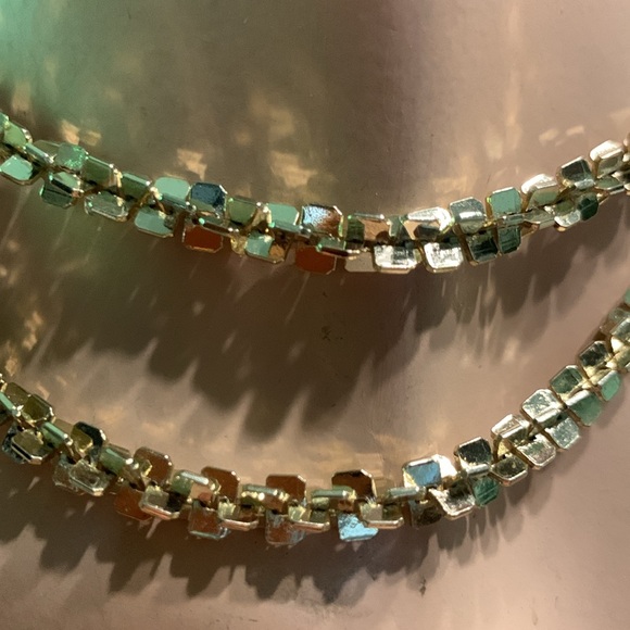 70’s GOLD PLATED 24” BRUTALIST MODERNIST ABSTRACT NECKLACE MADE IN KOREA - Picture 4 of 9